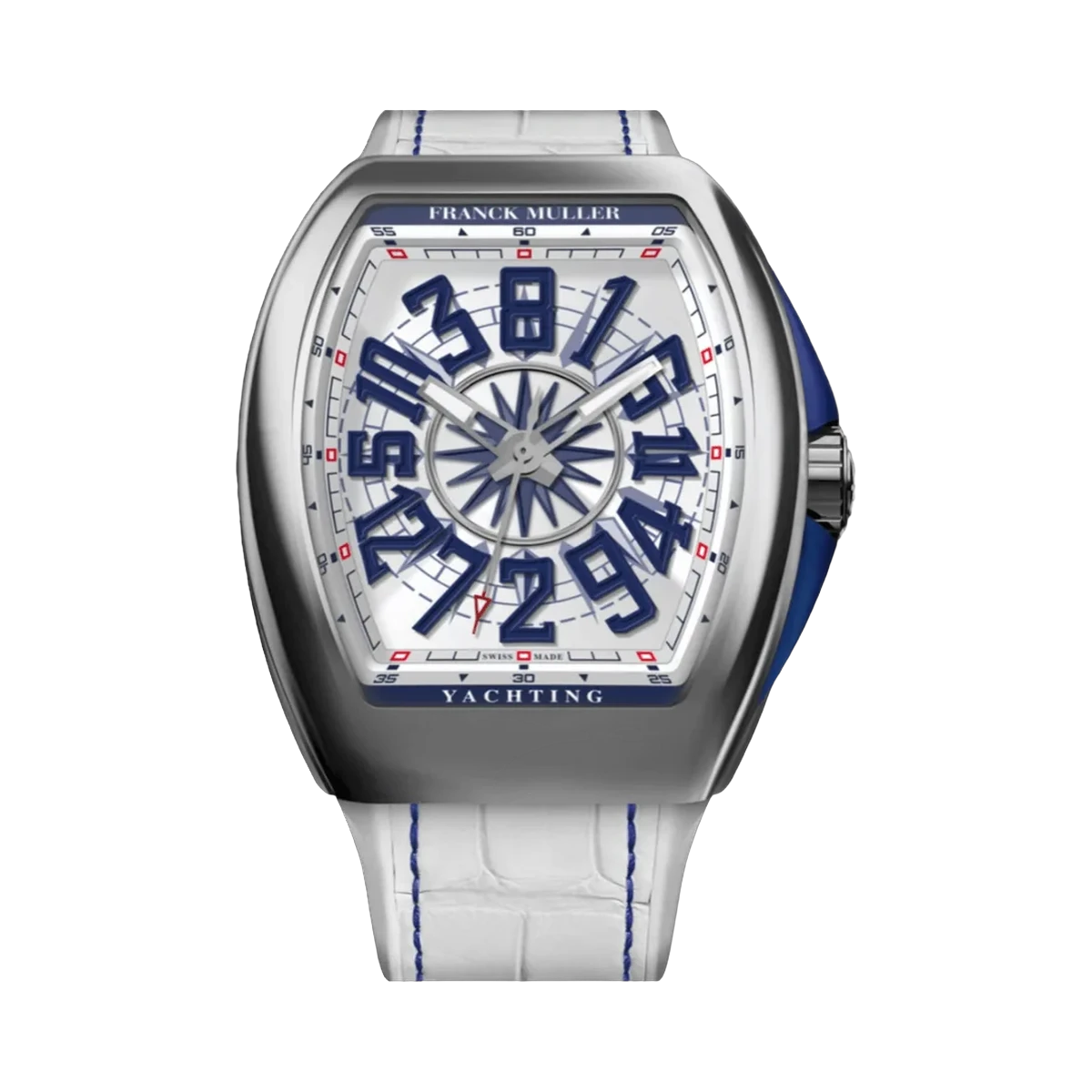 Franck Muller Vanguard V 45 Sc Dt Yachting Ac Bl Weißes Zifferblatt