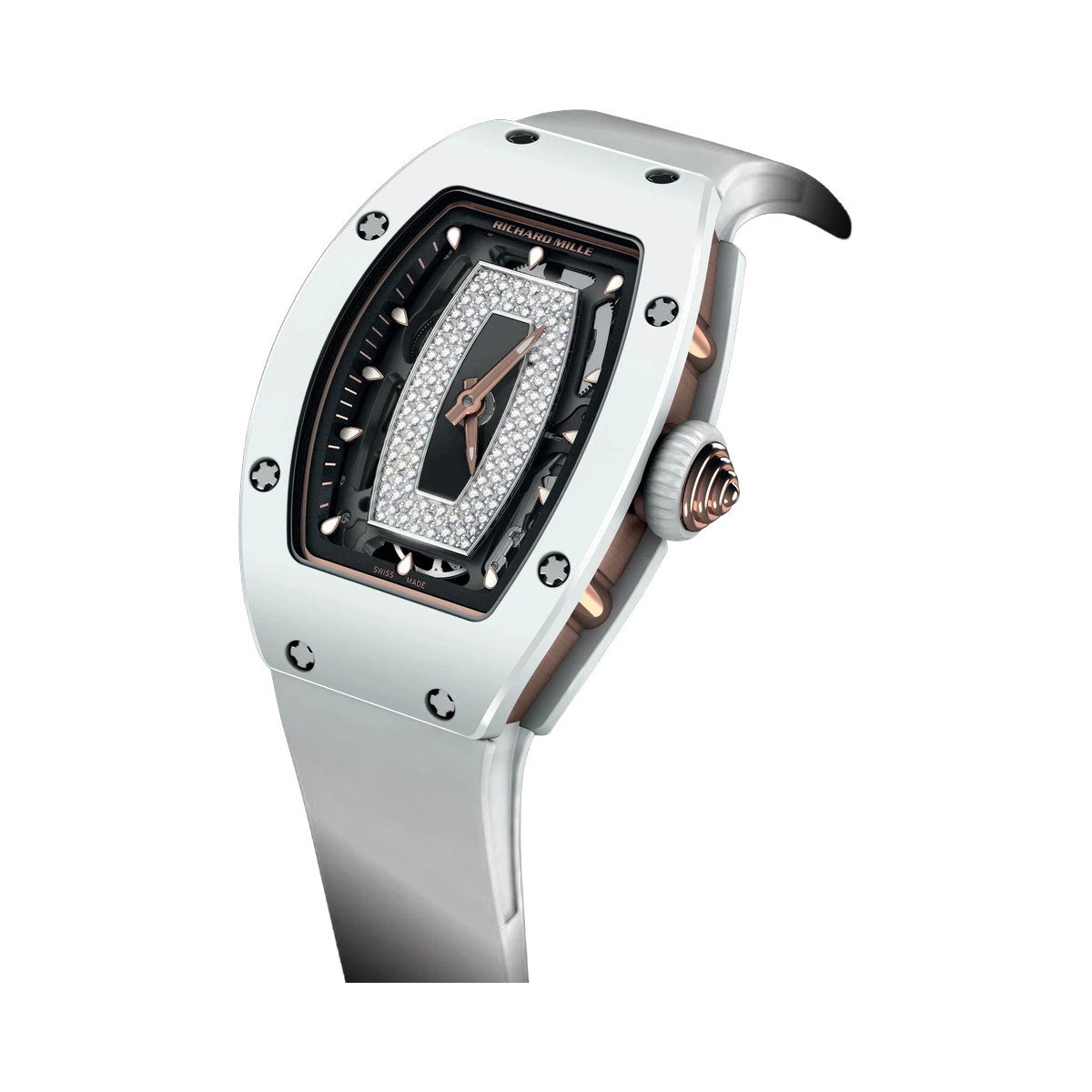 Richard Mille RM07-01 White Ceramic White Rubber Straps