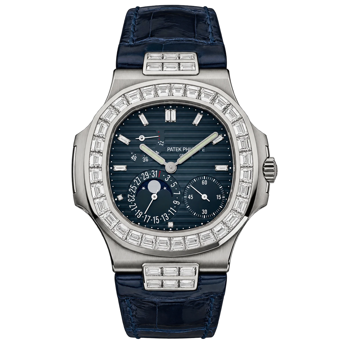 Patek Philippe Nautilus 5724G-001 White Gold Blue Diamond Dial Diamond Bezel 5724G-001
