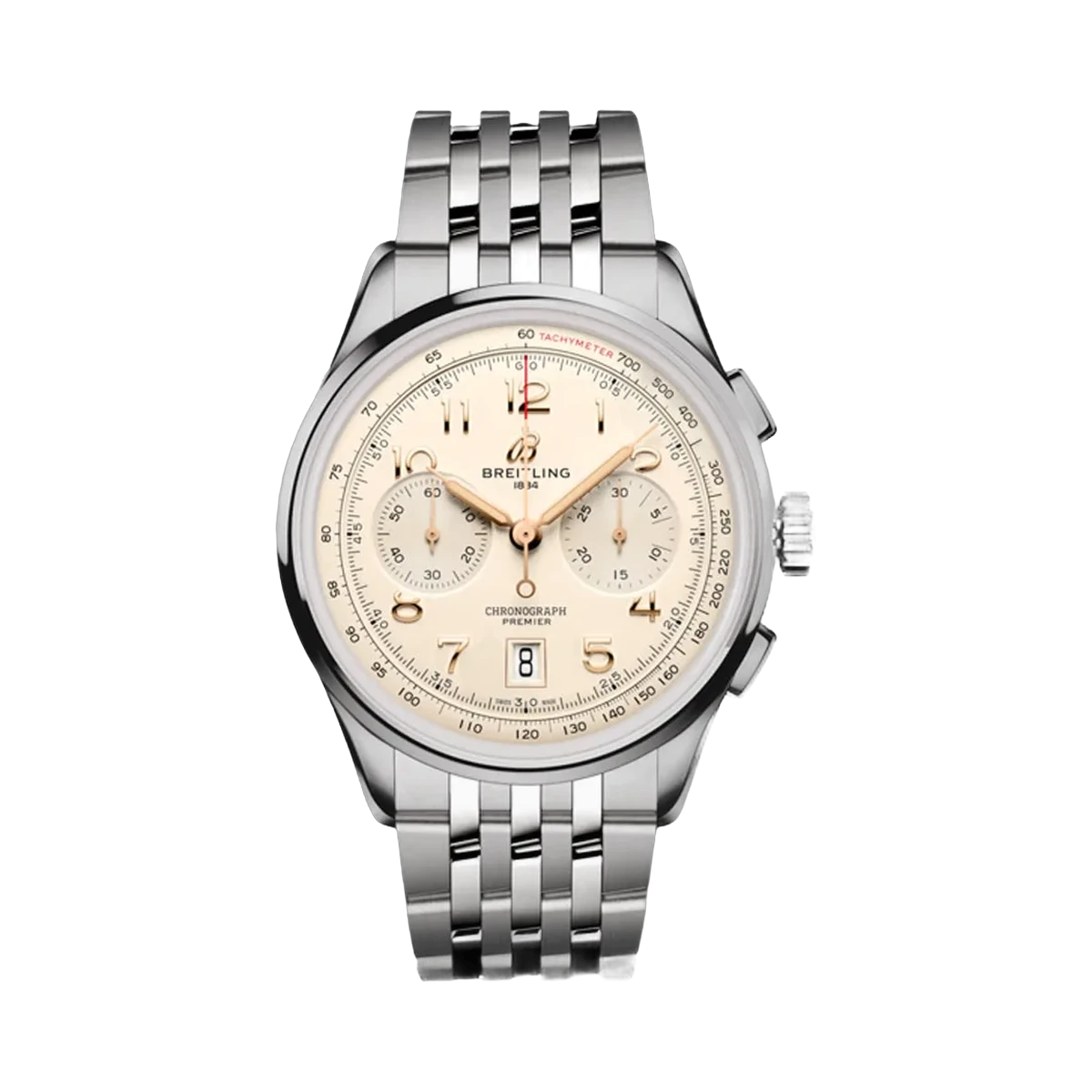 Breitling Premier B01 AB0145211G1A1 Stainless Steel 42mm Ivory Dial Men's Watch