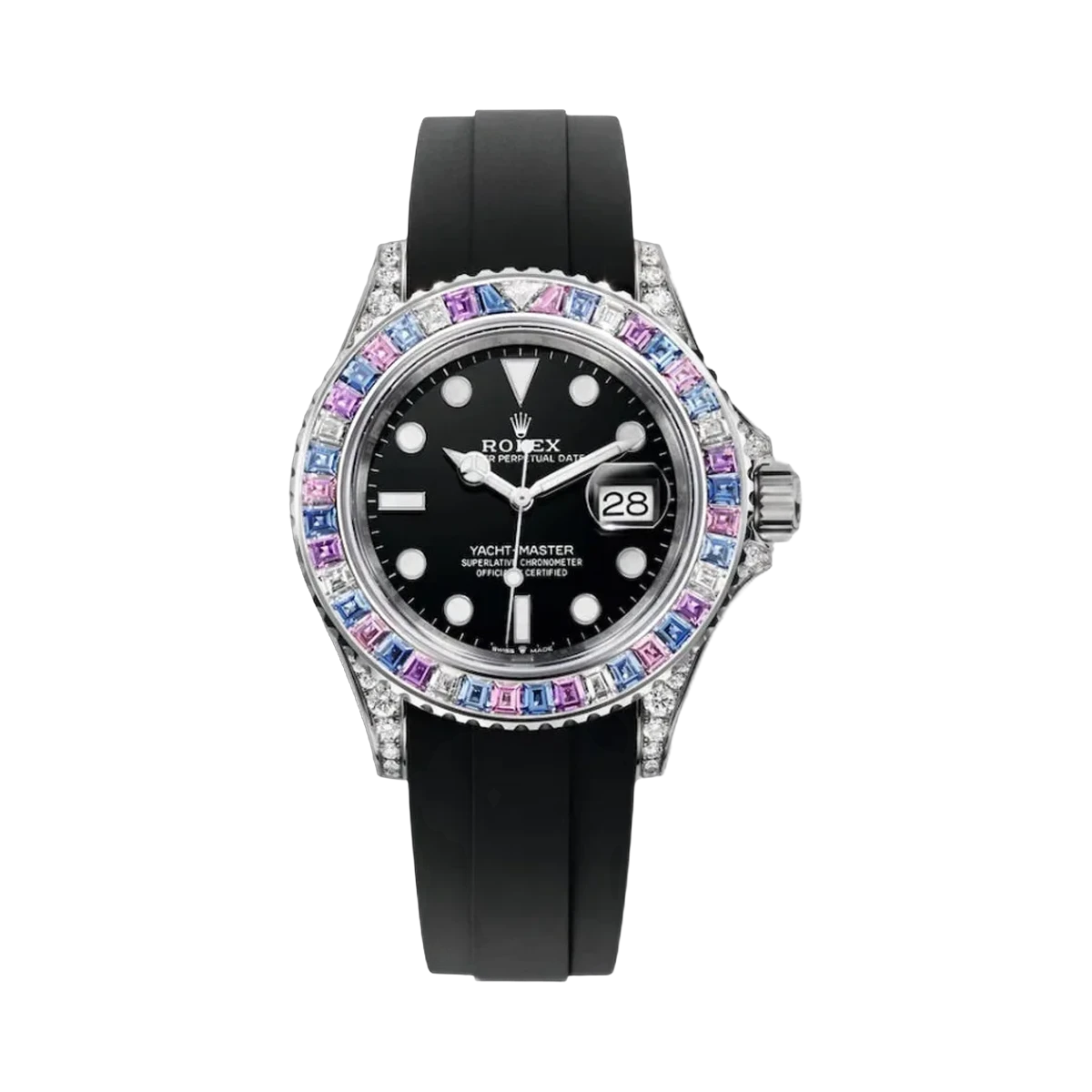 Rolex Yacht Master 126679SABR White Gold Blue/Purple Sapphire Bezel 40mm Black Dial Men's Watch