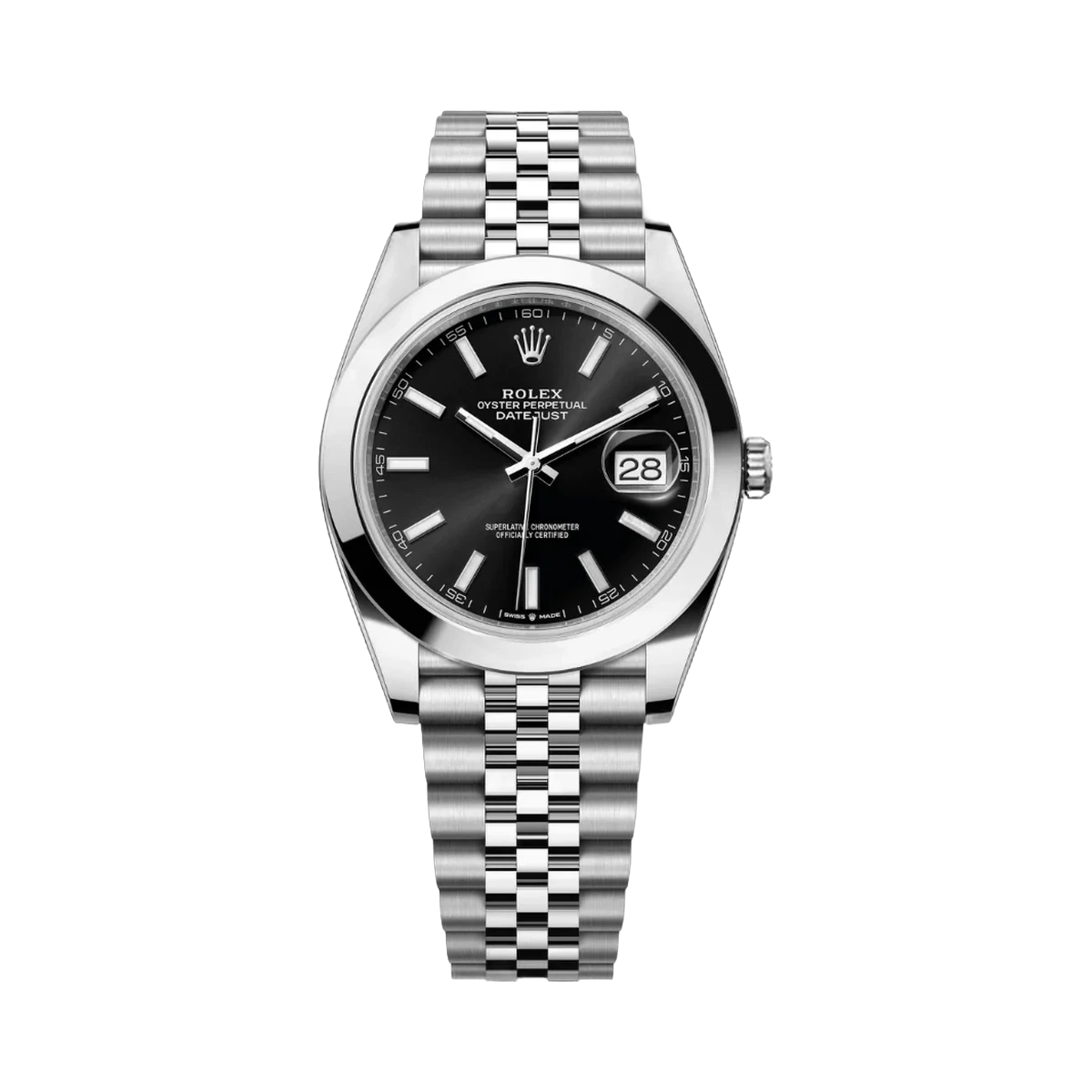 Rolex Datejust 126300-0012 Oyster Perpetual 41mm Herrenuhr mit schwarzem Zifferblatt