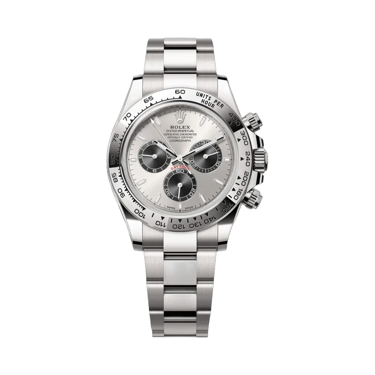 Rolex Cosmograph Daytona 126509-0003 White Gold with Engraved Bezel Silver Dial