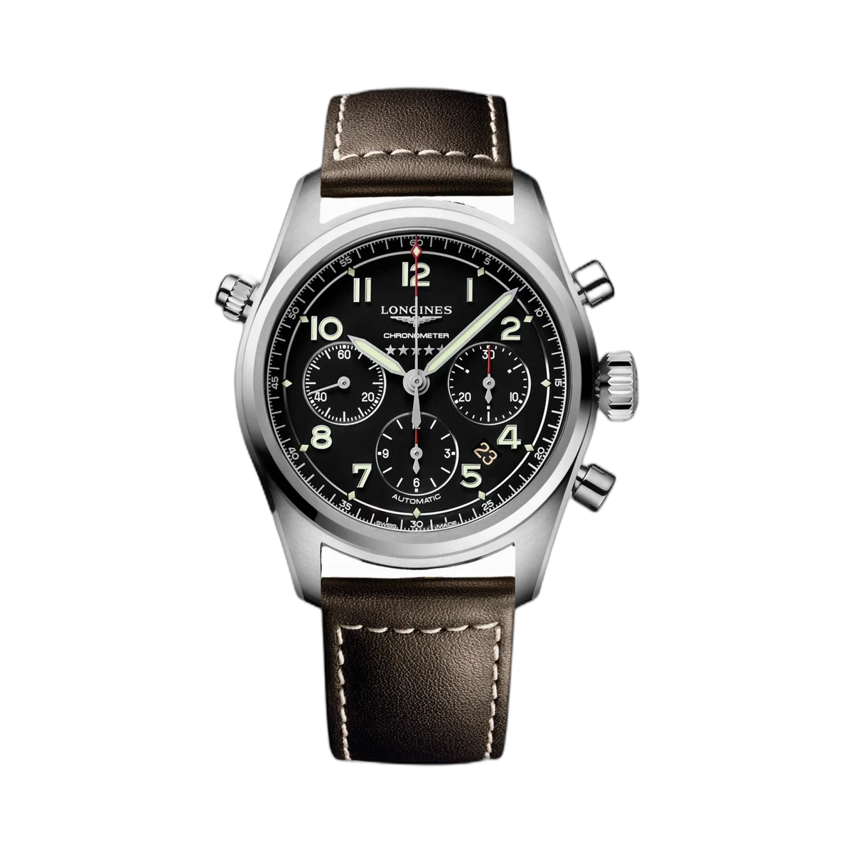 Longines Spirit Chronograph L38204530 42MM Stainless Steel Ceramic Bezel