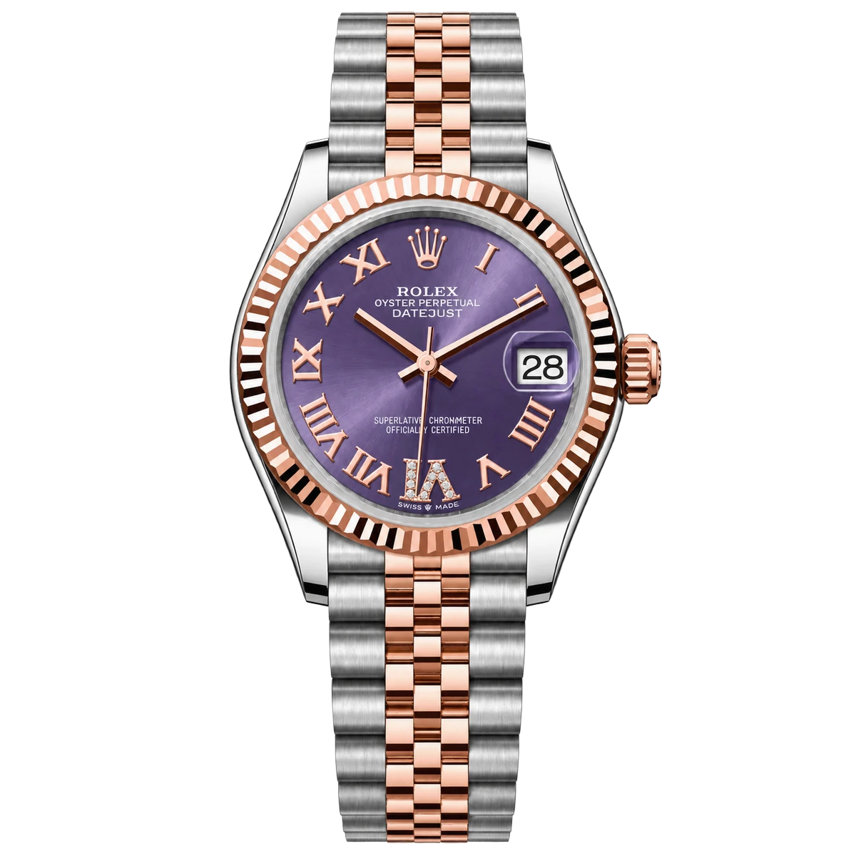 Rolex Datejust 278271-0020 Oystersteel-Everose Gold Aubergine Dial 31mm Women’s Watch