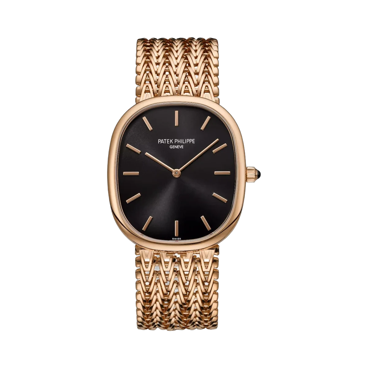 Patek Philippe Golden Ellipse 5738/1R-001 Rose Gold 34.5mm Black Dial Ladies Watch