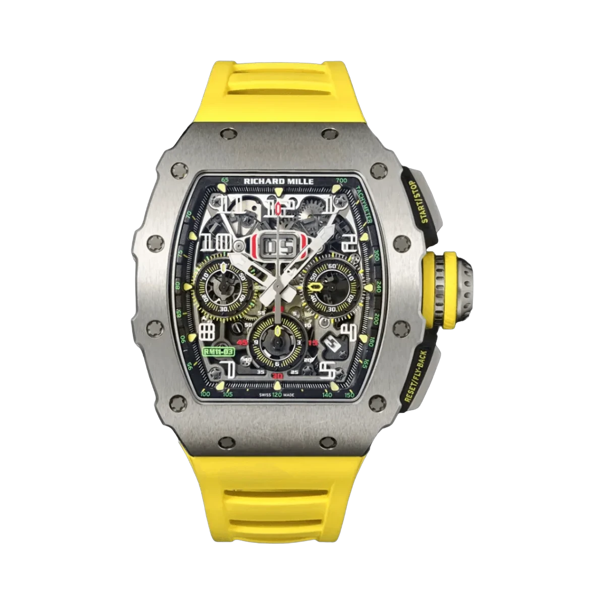 Richard Mille RM 11-03 TI Flyback Chronograph 49.94Mm Titanium Black Rubber Straps