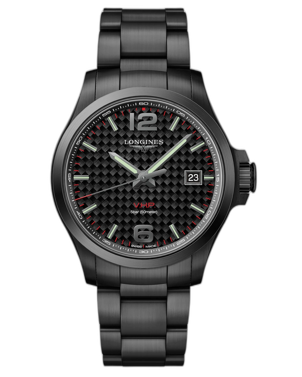 Longines Conquest VHP L37262666 43MM Grey Dial Black PVD Stainless Steel