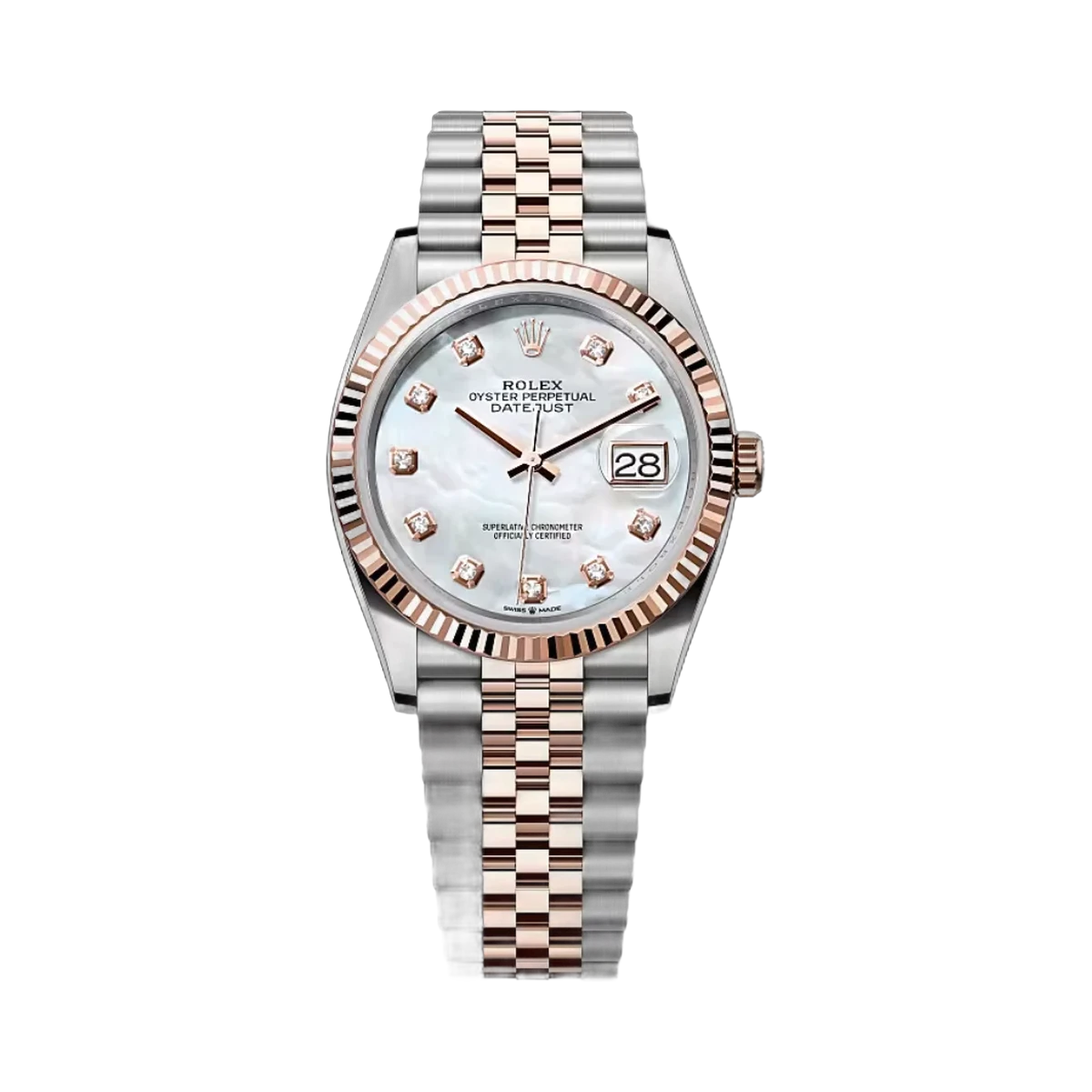 劳力士 Datejust 126231-0021 蚝式钢 - 永恒玫瑰金 MOP 表盘 36 毫米女士手表