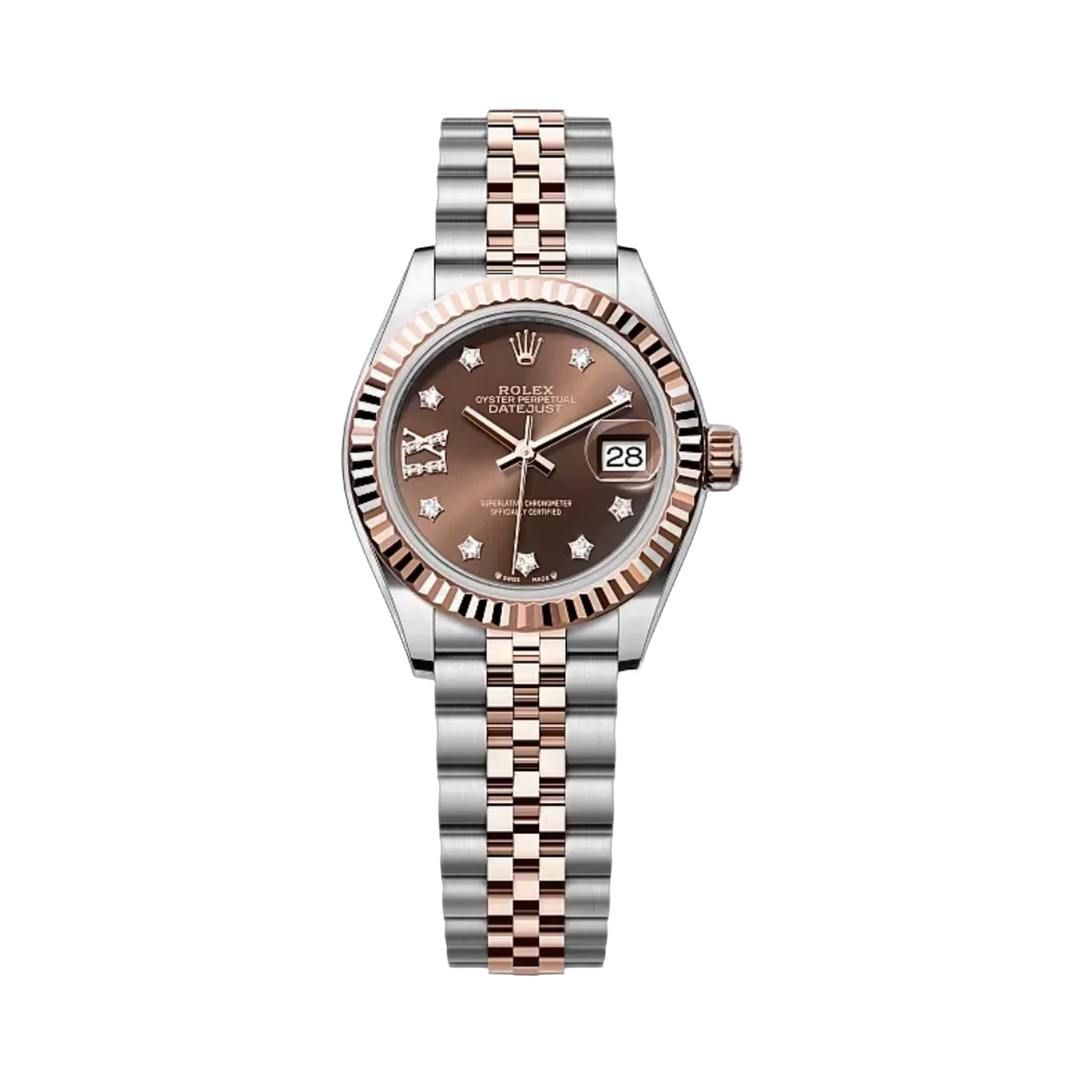 劳力士 Datejust 279171-0003 永恒玫瑰金巧克力表盘 28 毫米女士手表