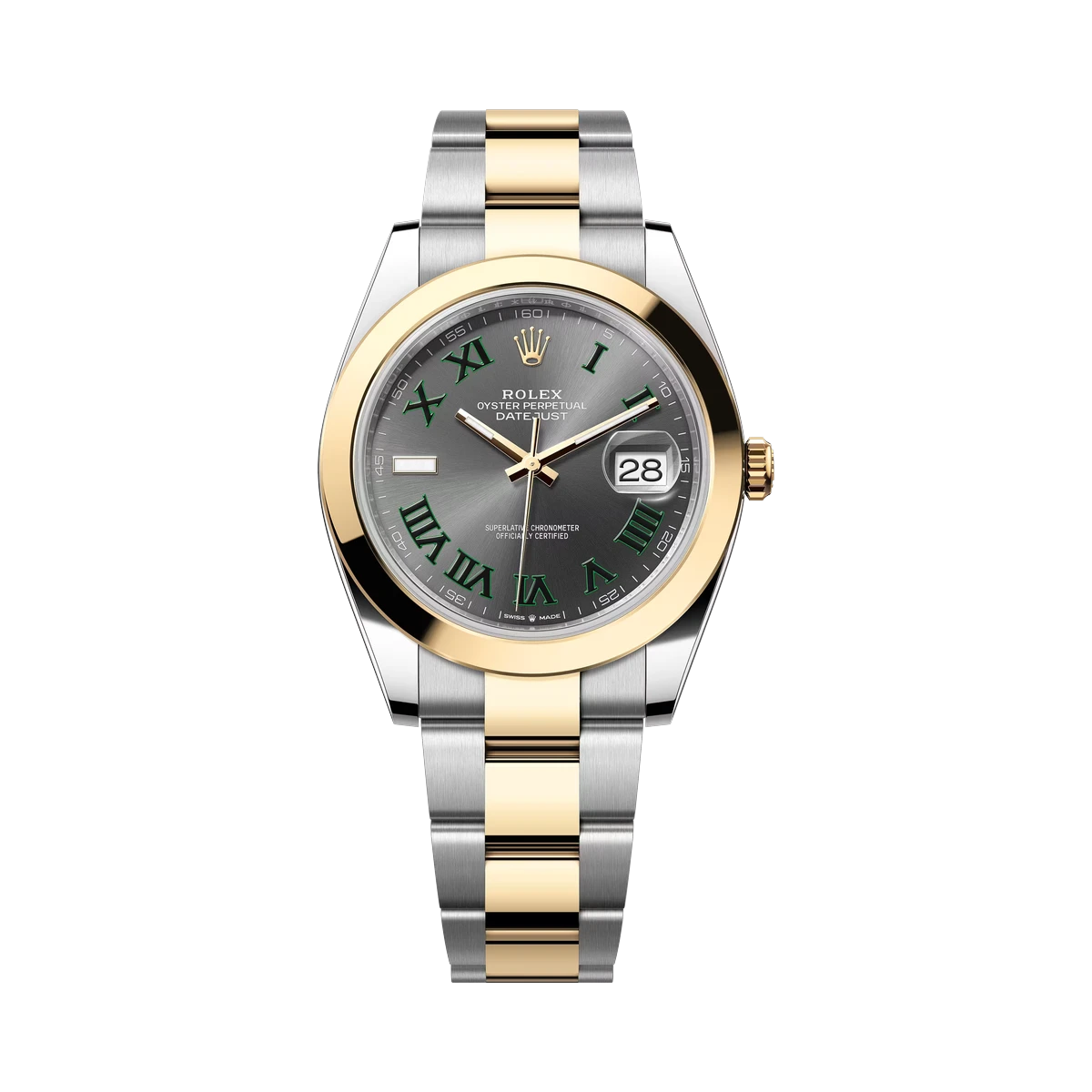 Rolex Datejust 126303 Slgro Slate Grey Green Roman Dial 41Mm Oystersteel And 18K Yellow Gold Oyster Bracelet Men's Watch