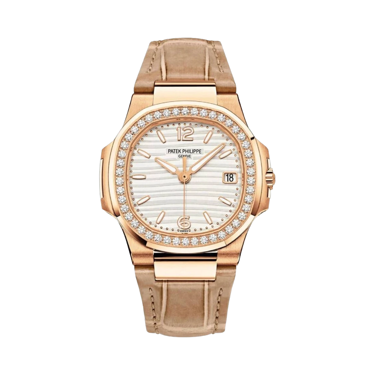 Patek Philippe Nautilus 7010R-011 White Index Dial Diamond-Set Bezel
