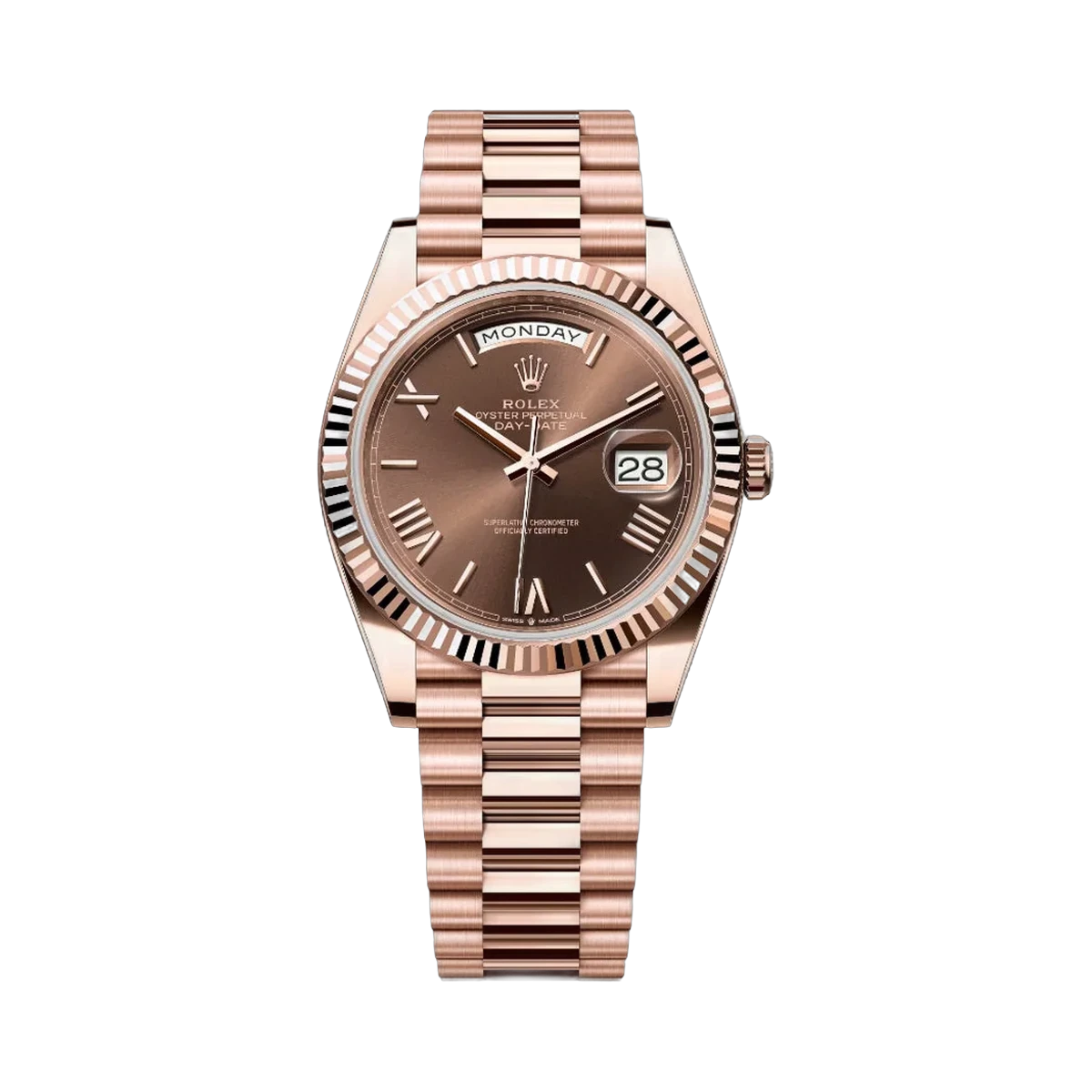 Rolex Day-Date 40 228235 CHORP Rose Gold 40mm Chocolate Dial Men's Watch