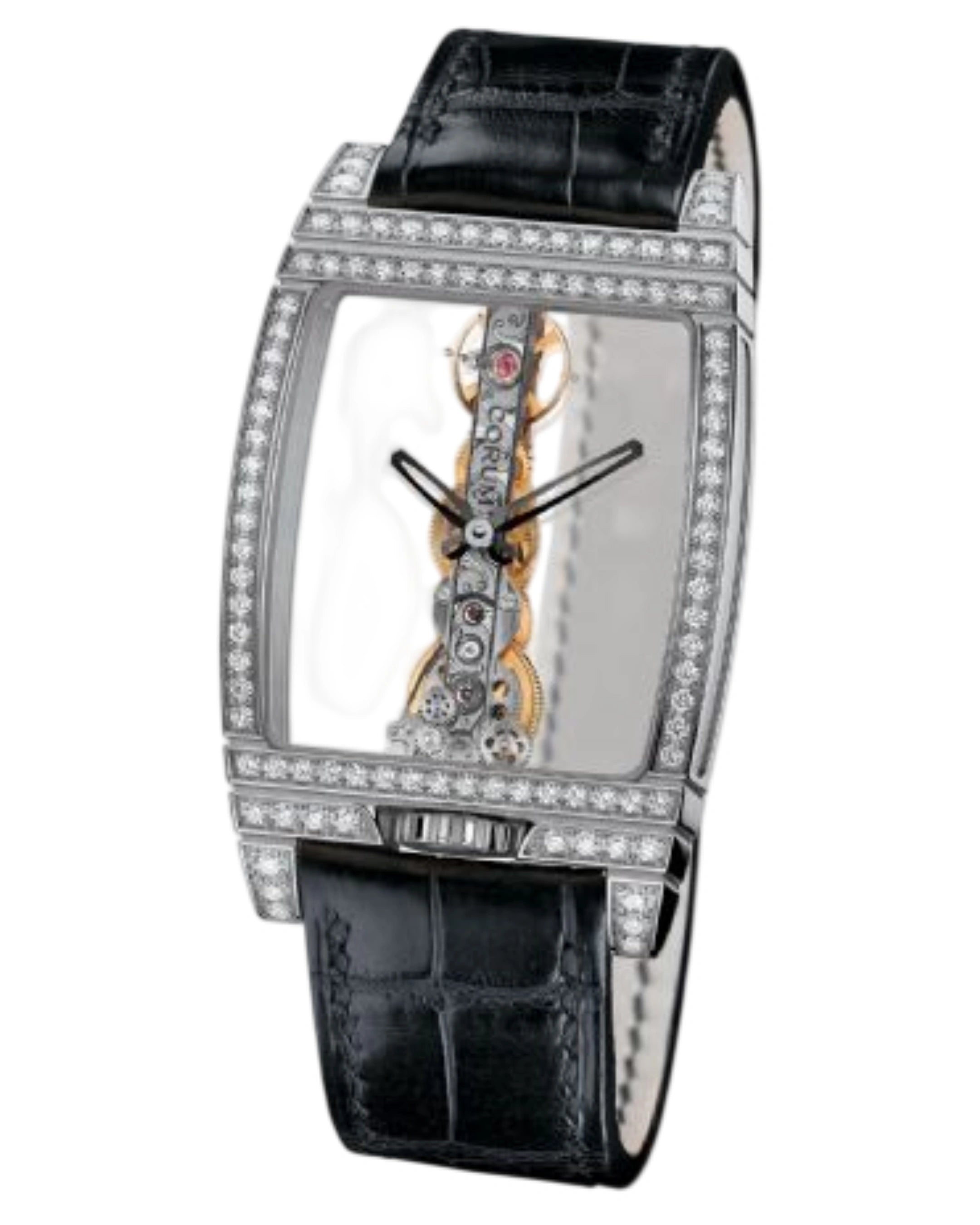 Corum Golden Bridge 32MM 113.751.69 18K White Gold Diamond Bezel