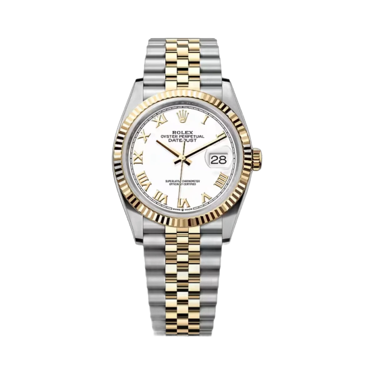 劳力士 Datejust 自动腕表 126233-0029 黄金白色表盘 36 毫米女士手表