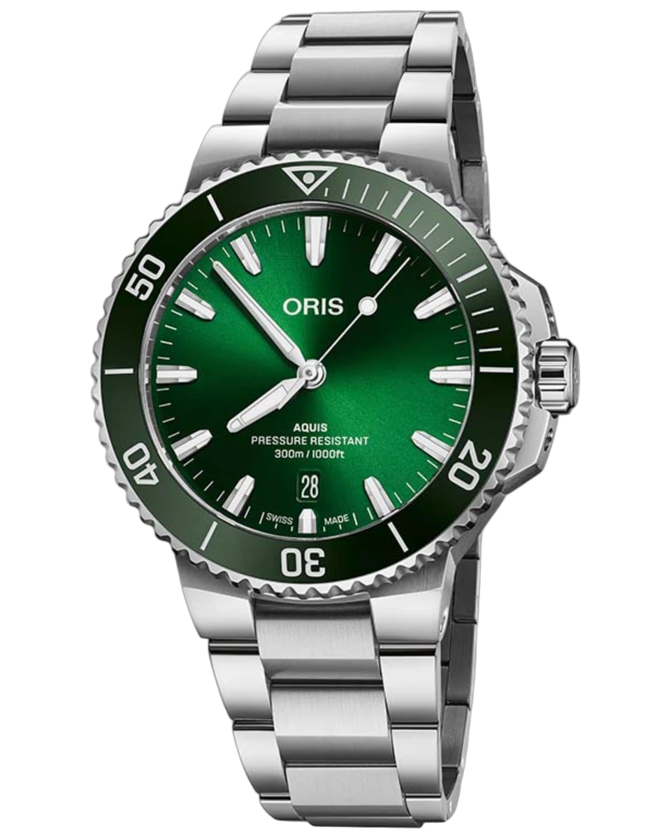 Oris Aquis Date Calibre Automatic Green Dial (2nd unit) 01 733 7787 4157-07 8 22 04PEB 41.5mm Stainless Steel & Ceramic