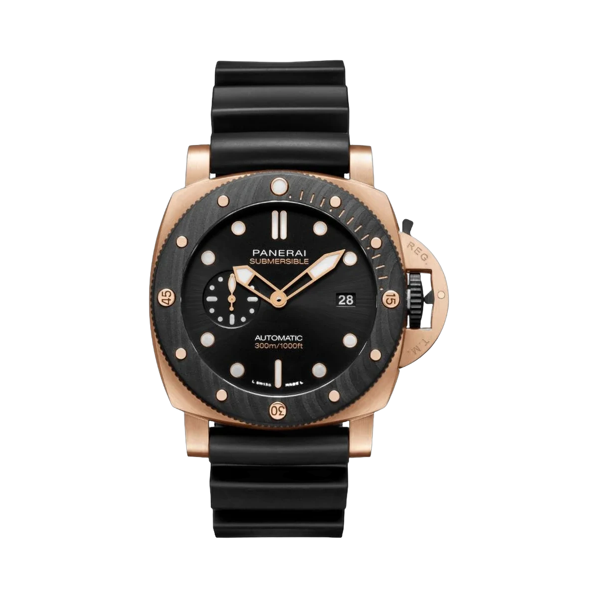 Panerai Submersible PAM01070 Goldtech Orocarbo Black Dial