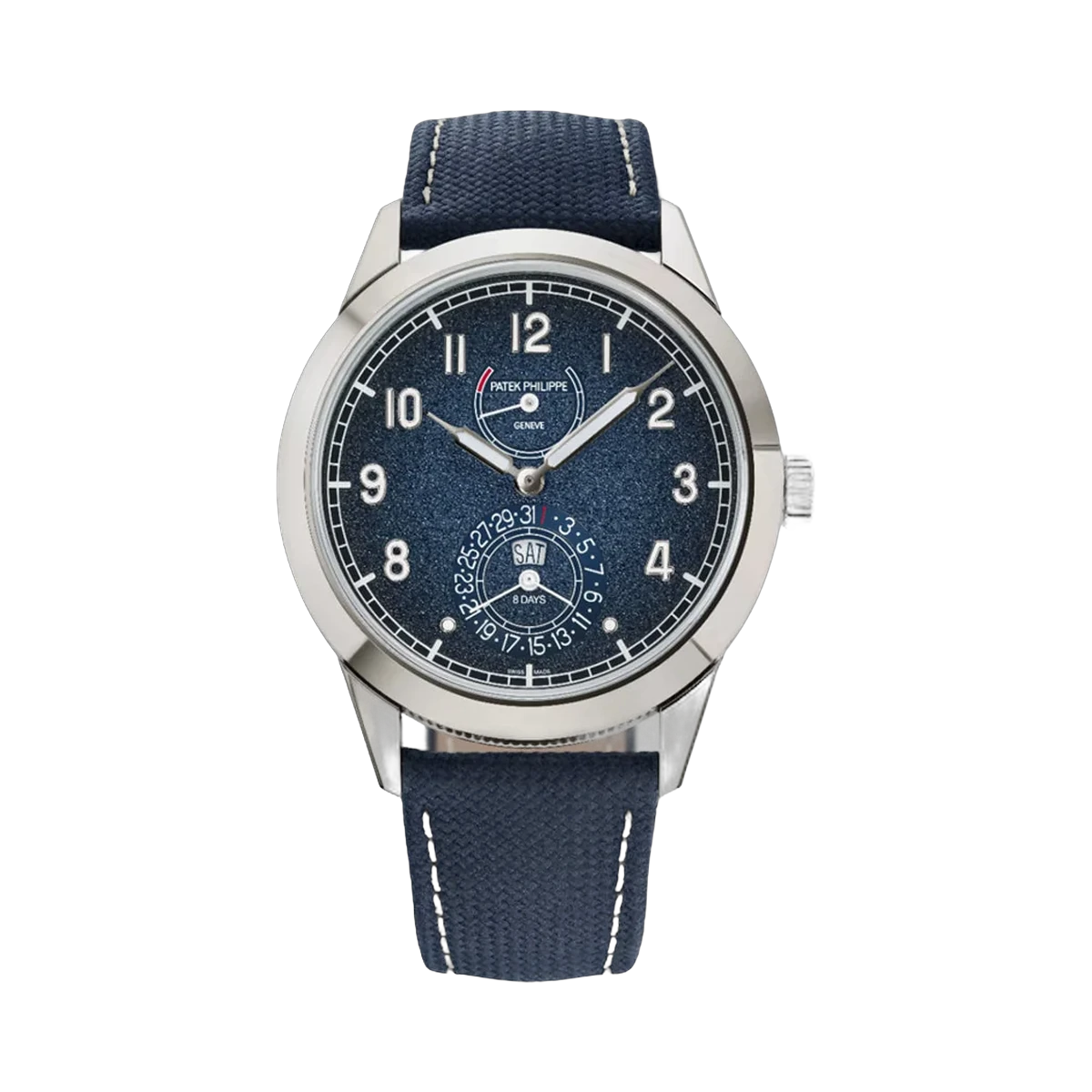 Patek Philippe Calatrava 5328G-001 White Gold 41mm Textured Blue Dial Men's Watch