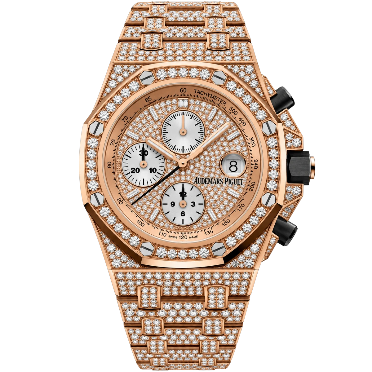 Audemars Piguet Royal Oak Offshore Pink Gold Diamond Dial Chronograph 42mm 26476OR.ZZ.1273OR.01
