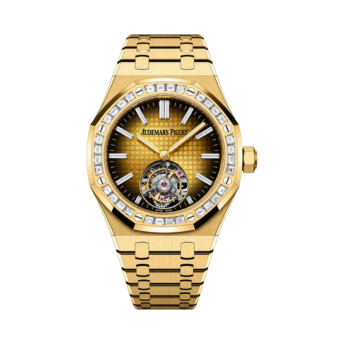 Audemars Piguet Royal Oak Flying Tourbillon 26730BA.ZZ.1320BA.01 Yellow Gold Diamond Bezel Smoked Yellow Dial 41MM