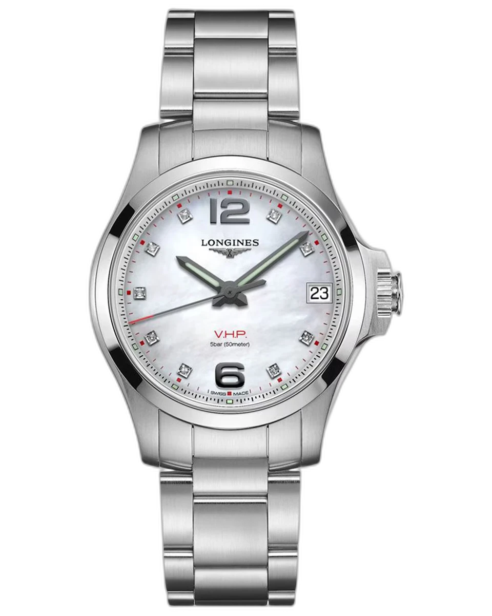 Longines Conquest VHP Ladies MOP L33164876 36MM Stainless Steel