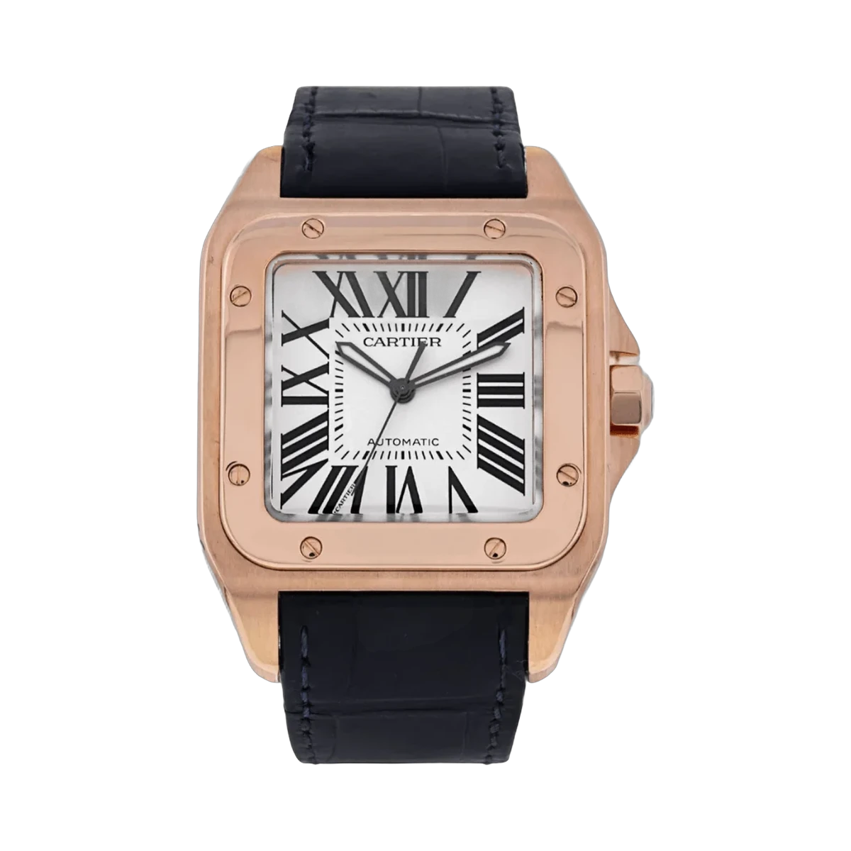 Cartier Santos 100 W20095Y1 Automatisch Weißes Zifferblatt