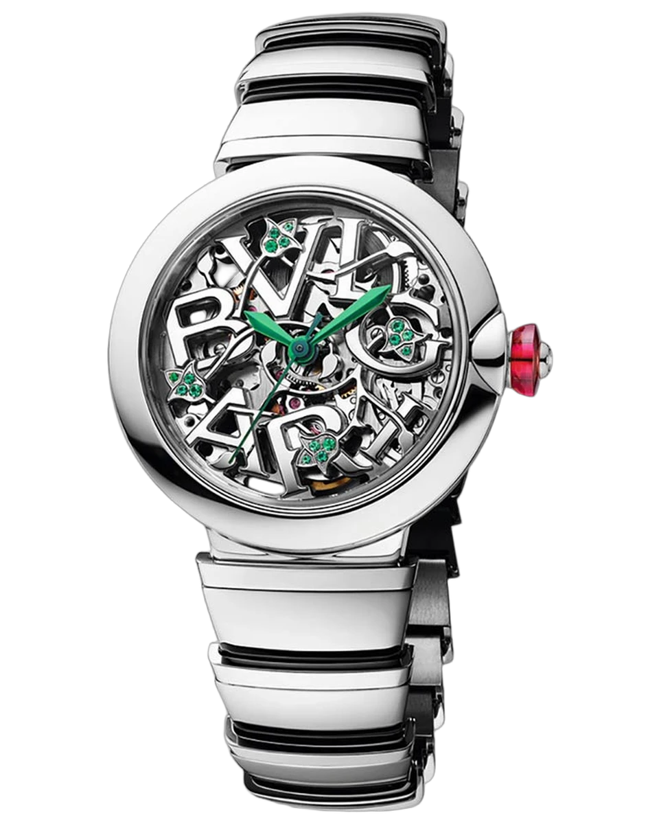 Bvlgari Lvcea Skeleton LU33SKSS 33MM Stainless Steel Pre-Owned