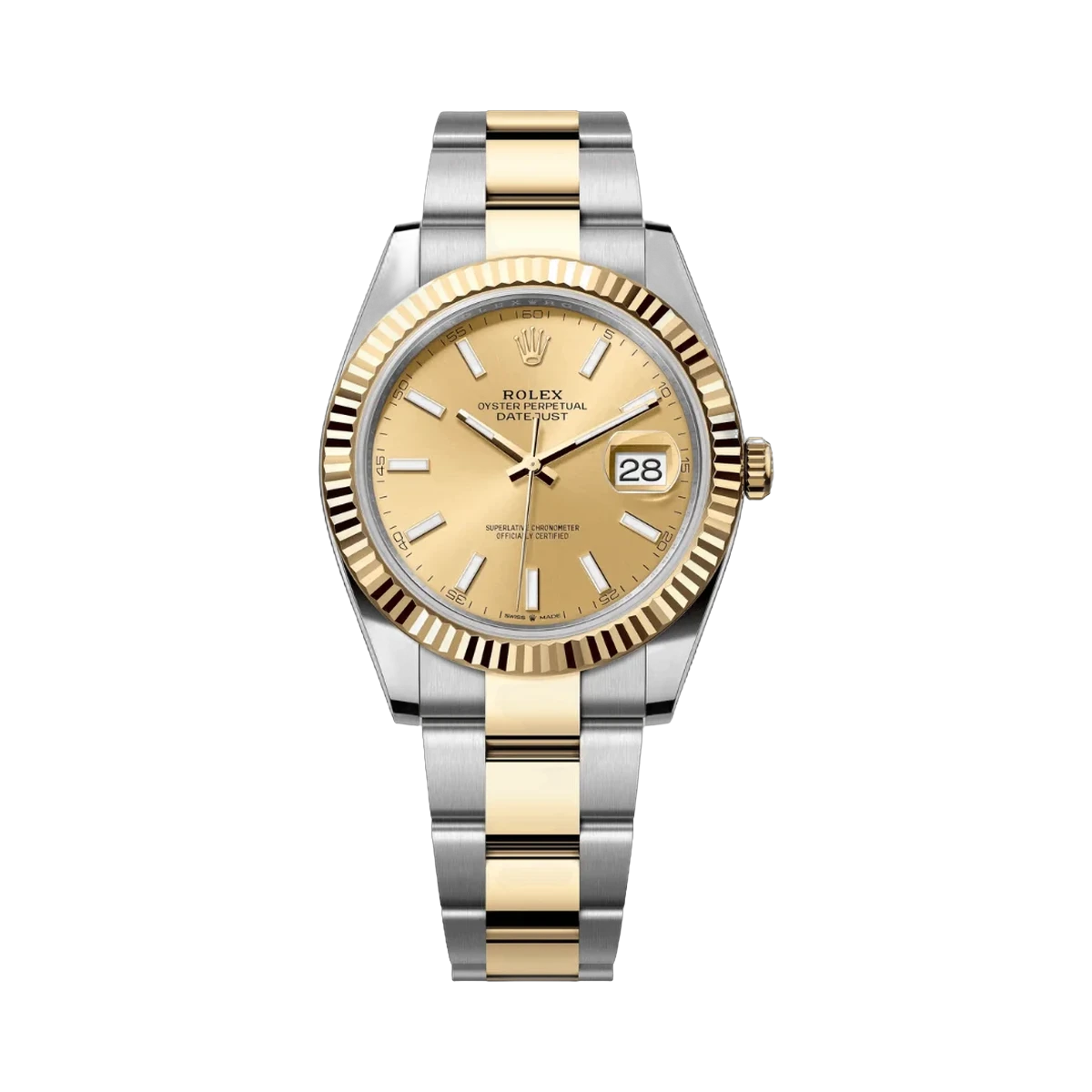 Rolex Datejust 126333-0009 Oystersteel 18kt Yellow Gold 41mm Champagne Dial Mens Watch