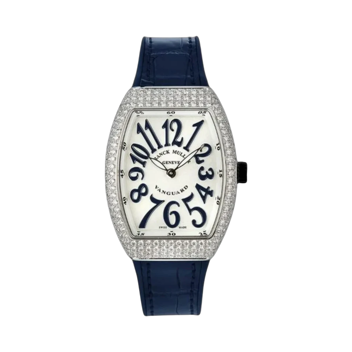 Franck Muller Vanguard Lady Steel Quartz Blue Numerals White Dial V32 QZ AC BU