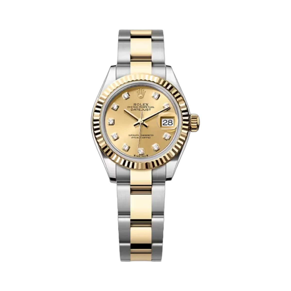 Rolex Lady-Datejust 279173-0012 Oystersteel-Yellow Gold Champagne Dial 28mm Women’s Watch