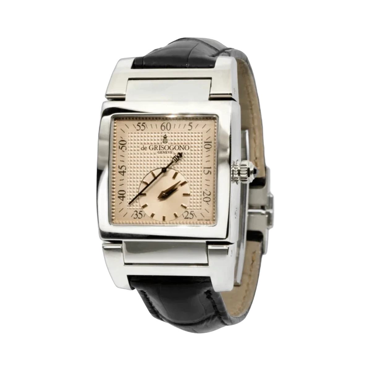 De Grisogono Instrumento UNO GS N02 Grande Seconde Steel On Strap Salmon Dial