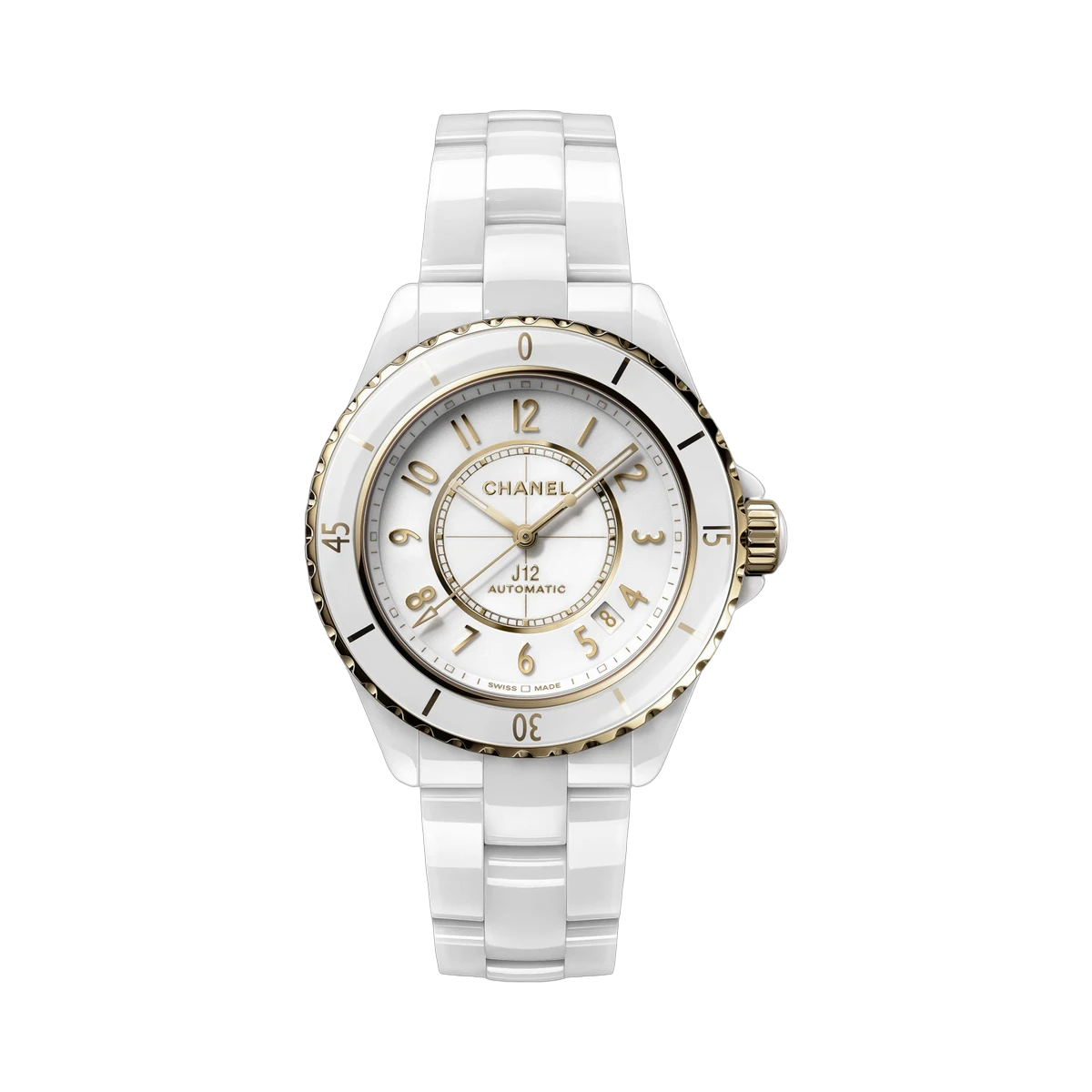 Chanel J12 H9540 Calibre 12.1 White Ceramic Yellow Gold 38mm Watch