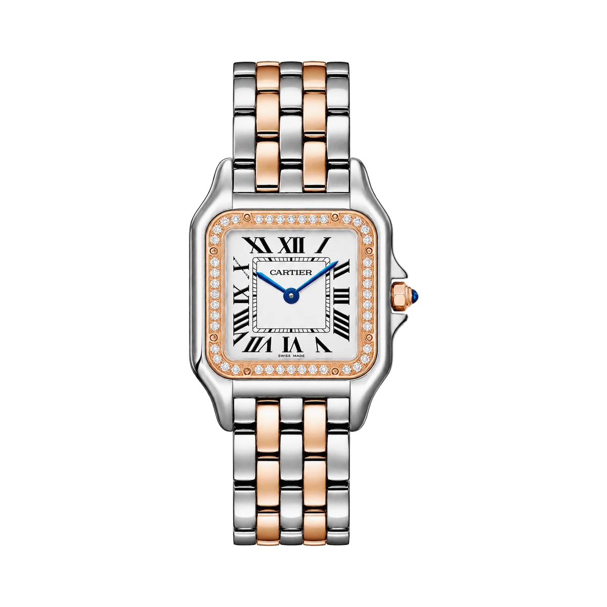 Cartier Panthère De Cartier W3PN0015 18K Rose Gold Stainless Steel Diamond Set Bezel