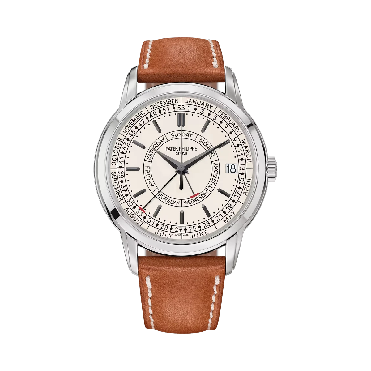 Patek Philippe Calatrava 5212A-001 Silvery Opaline Dial Leather Strap 40mm Silver Dial Mens Watch