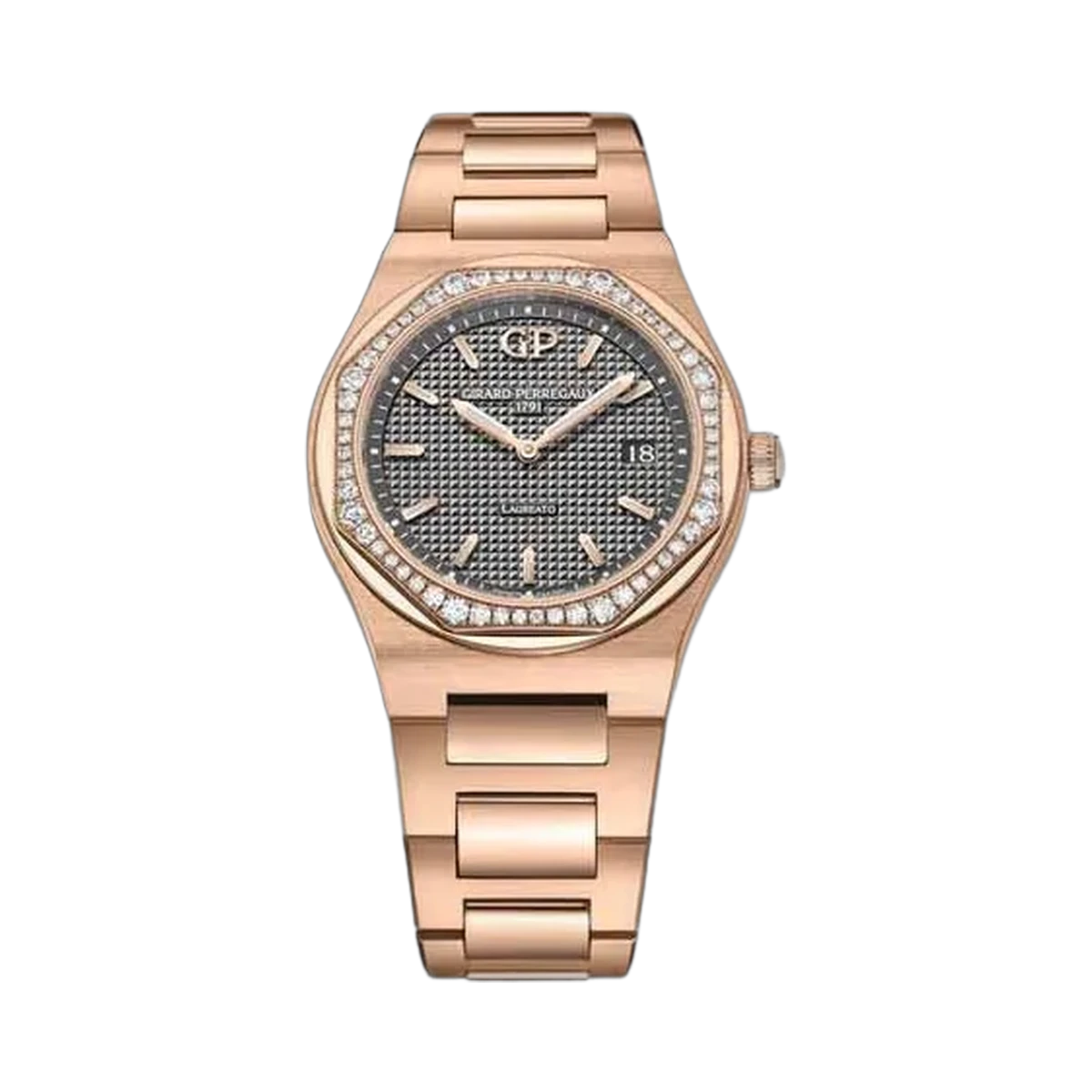 Girard Perregaux Laureato 34Mm 18K Rose Gold Ladies Watch