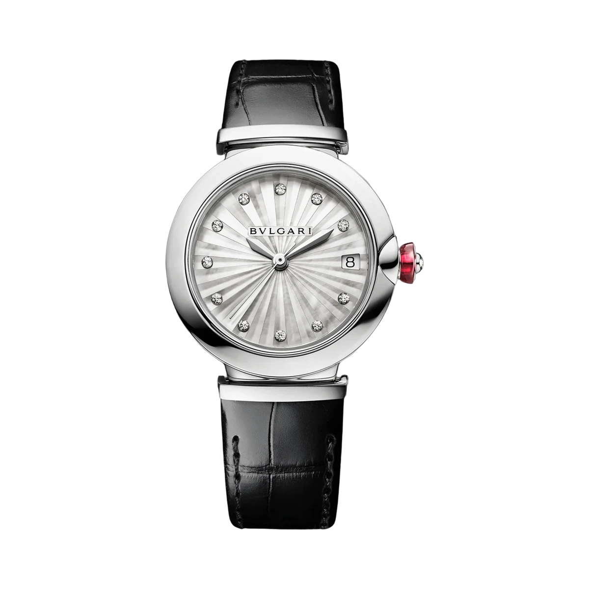 Bvlgari Lvcea Automatic White MOP Diamond 103478 33MM Stainless Steel