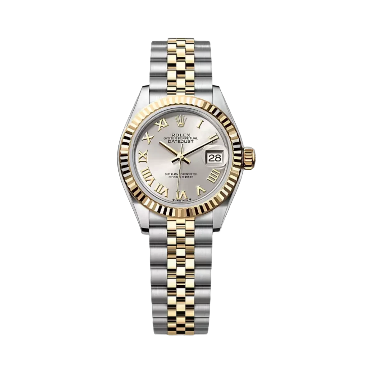 Rolex Oyster Perpetual Datejust 279173-0005 28Mm Silver Roman Dial Yellow Gold And Steel Ladies Watch