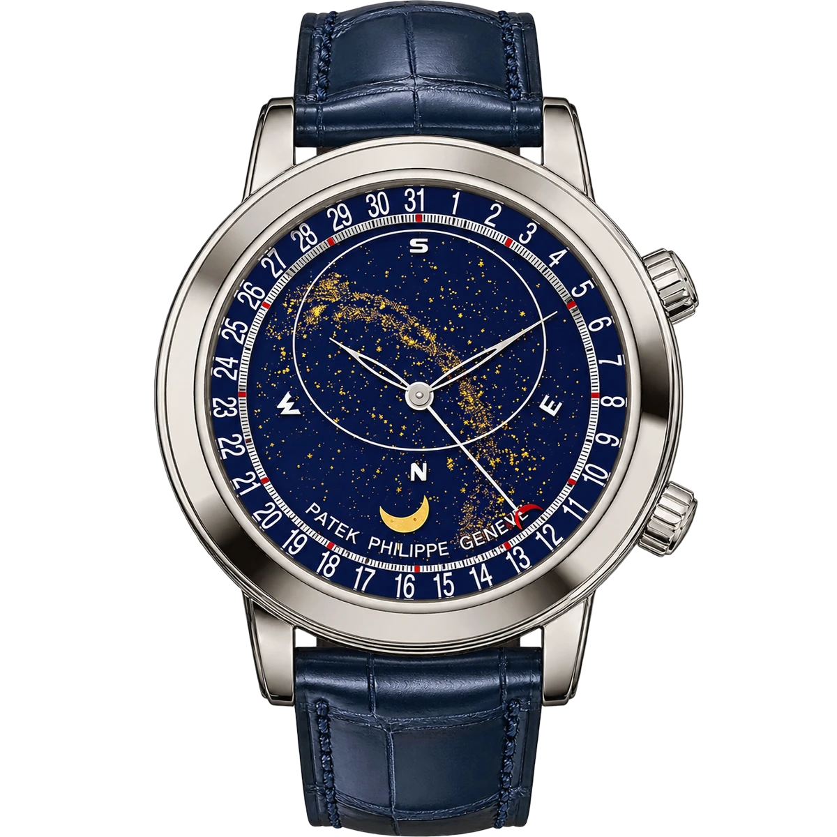 百达翡丽 Grand Complications 6102P-001 Celestial 铂金 44 毫米蓝色表盘男士手表
