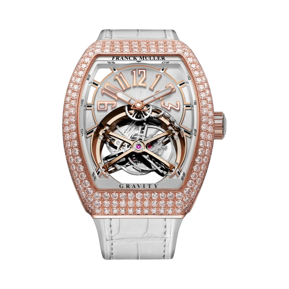 Franck Muller Vanguard Gravity V 45 T GR CS D 5N BC 5N Roségold 45mm Diamantlünette & Zifferblatt Herrenuhr