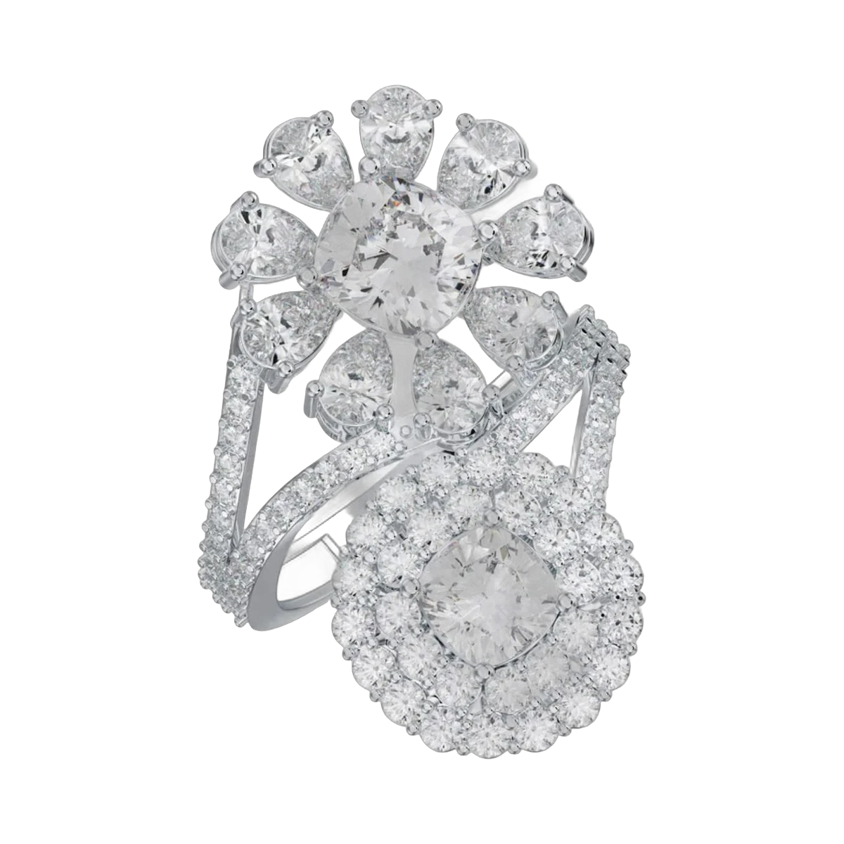 CUSHION FLORA RING-4.81CTS-HRD-E-J/VVS-SI,597R,Total Wt - 6.81gm