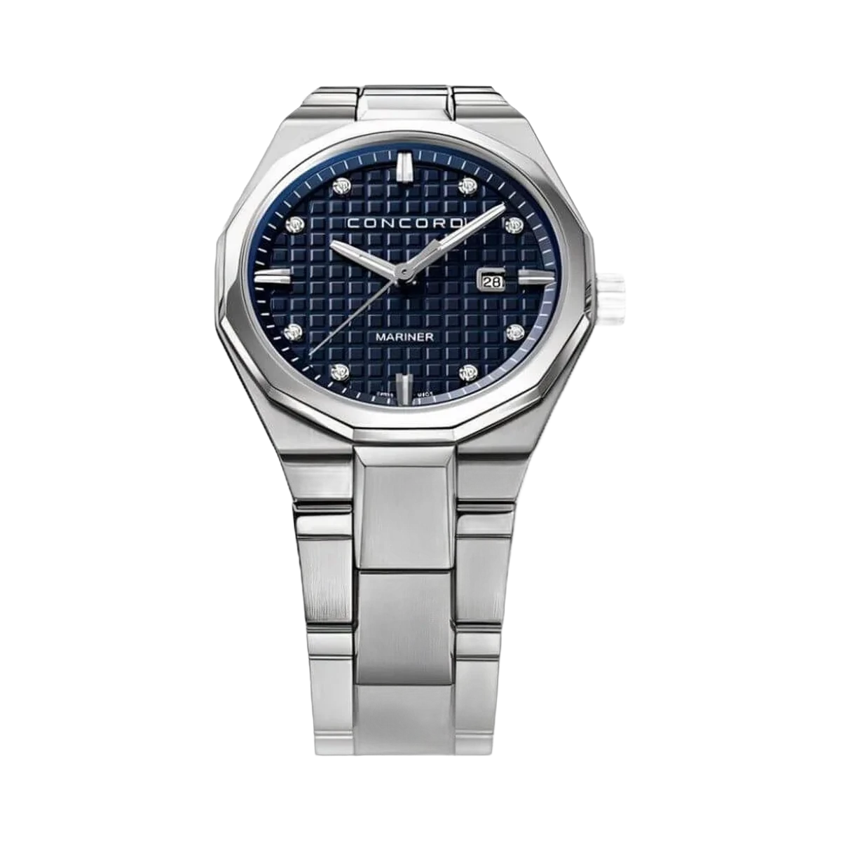 Concord Mariner 0320423 Quarz Stahl Blaues Zifferblatt mit Karomuster 30mm Damenuhr