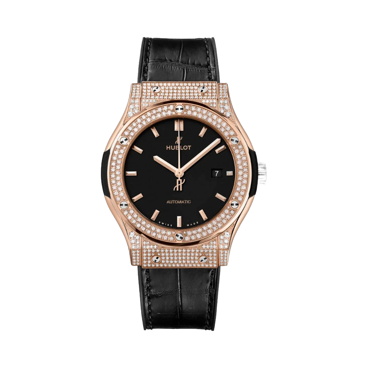 Hublot Classic Fusion 542.OX.1181.LR.1704 King Gold Pave Black Dial