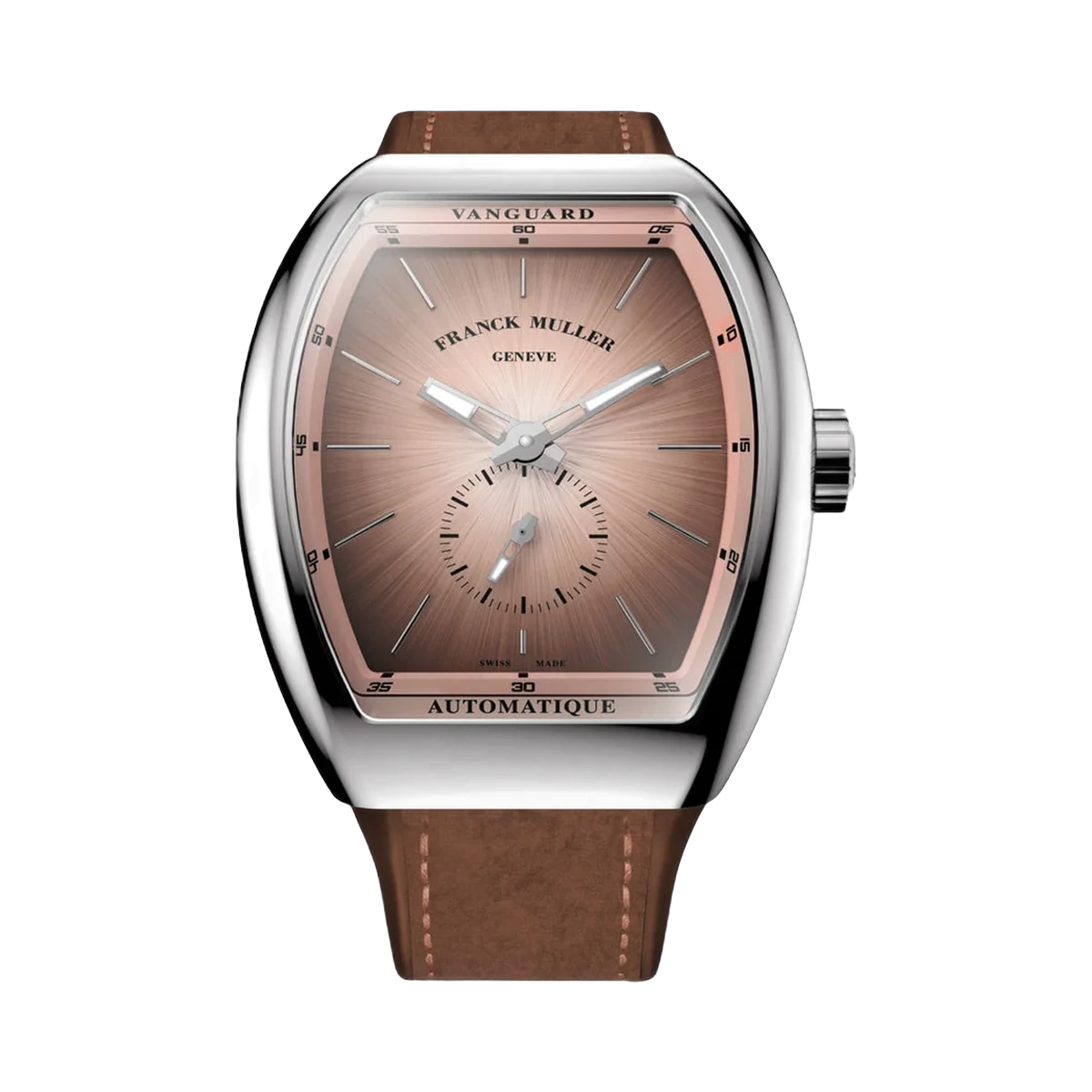 Franck Muller Vanguard V 41 S S6 AT FO SFUMATO (SM) Edelstahl 41mm Braunes Zifferblatt Damenuhr