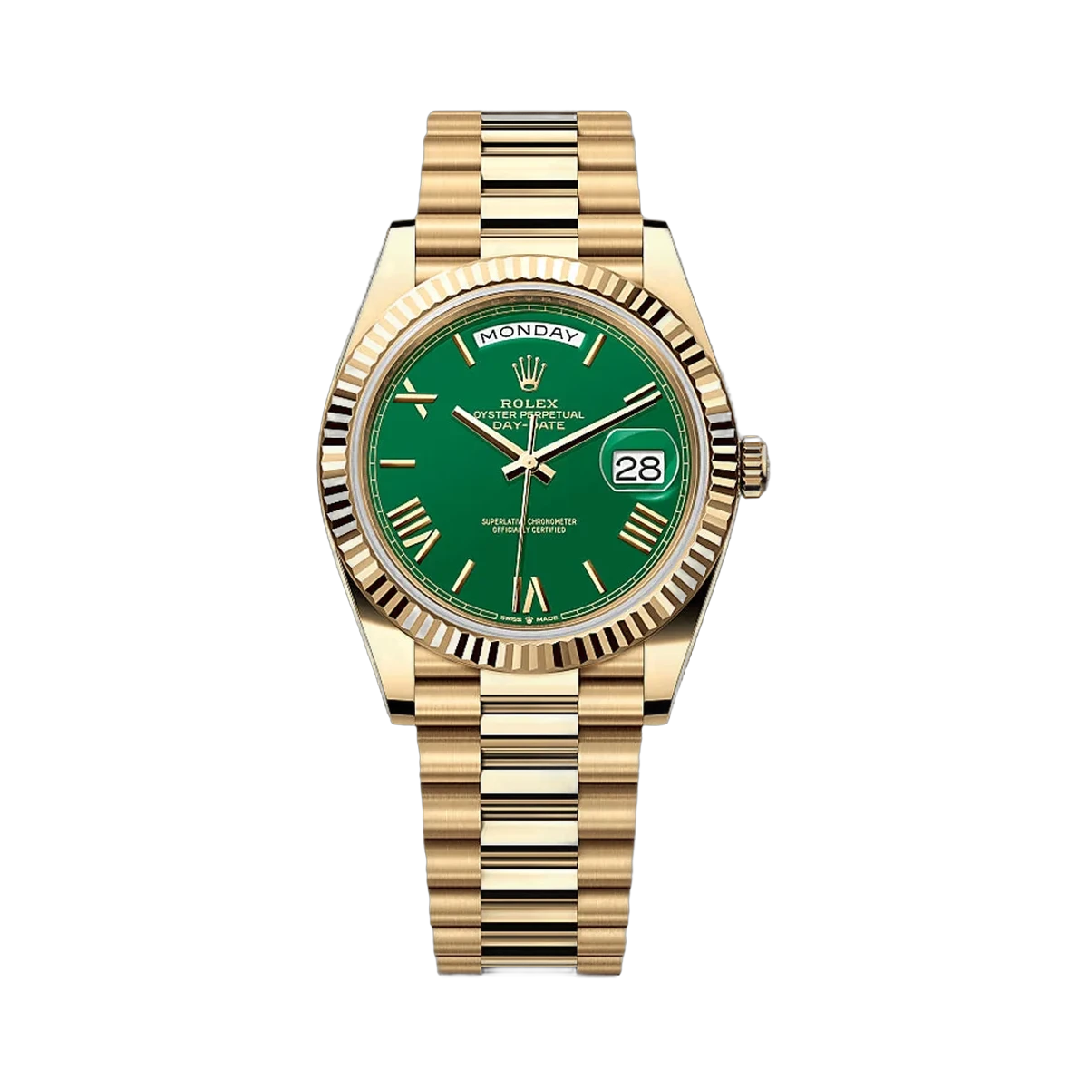 Rolex Day-Date 228238-0061 ذهب أصفر 40 مم مينا أخضر
