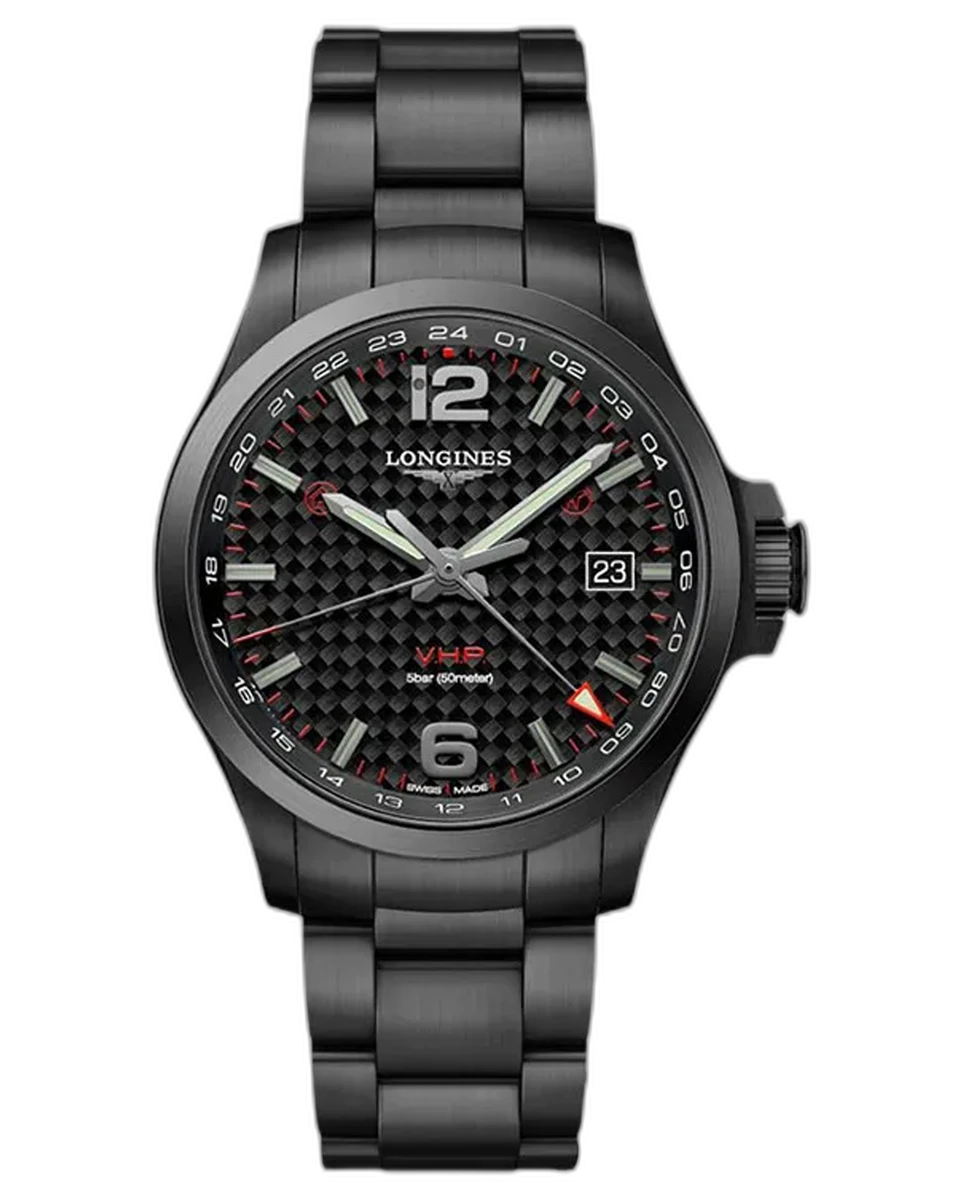 Longines Conquest VHP L3.728.2.66.6 43MM Black Quartz Stainless Steel