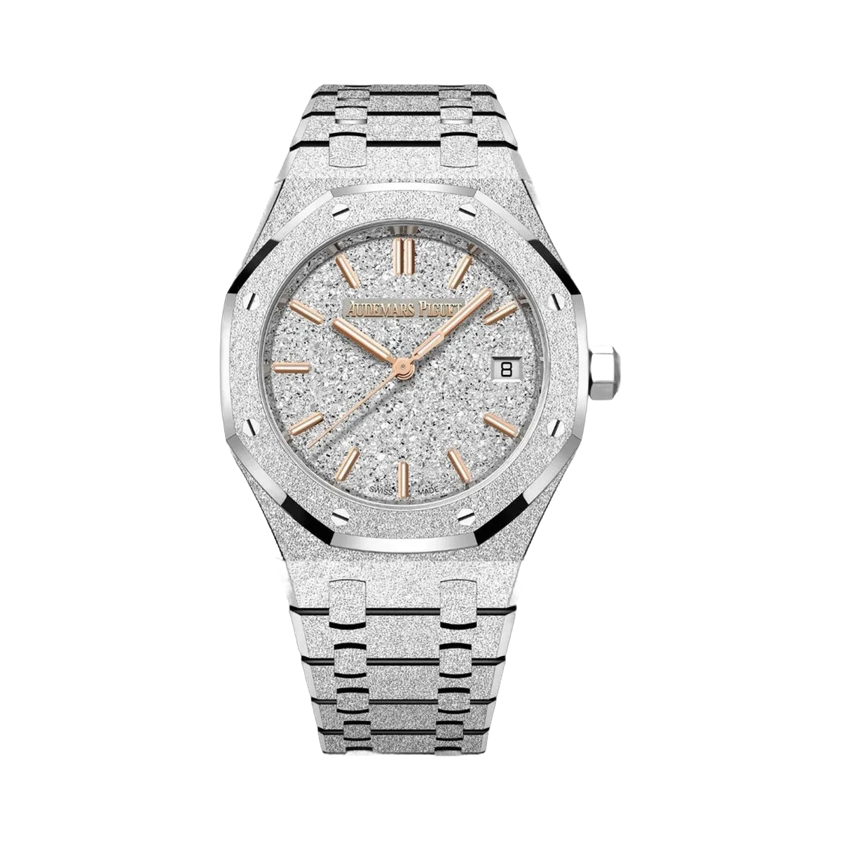 Audemars Piguet Royal Oak 77450BC.GG.1361BC.01 Automatische Damenuhr aus Weißgold mit gefrostetem Zifferblatt 34mm