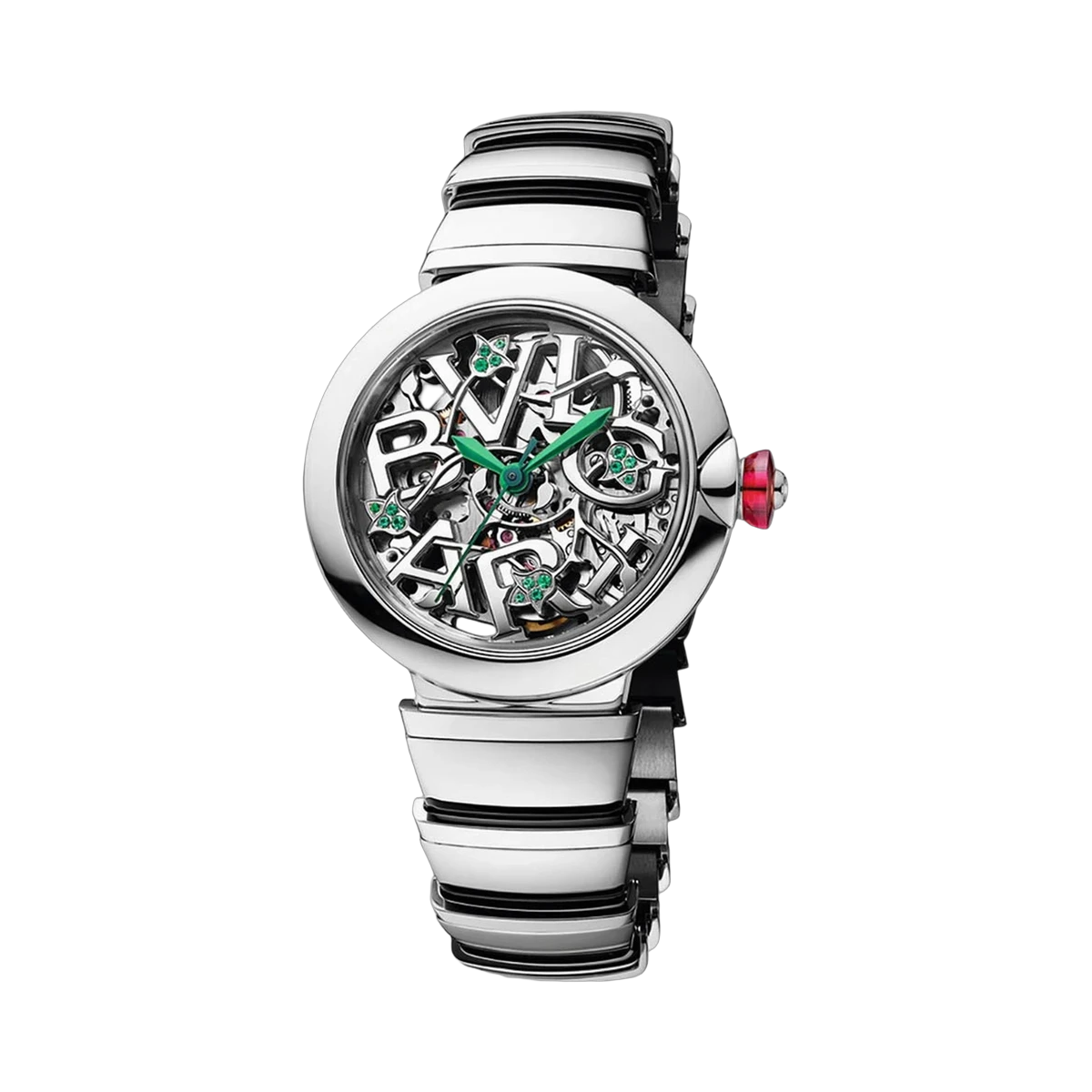 Bvlgari Lvcea Skeleton LU33SKSS 33MM Stainless Steel Pre-Owned