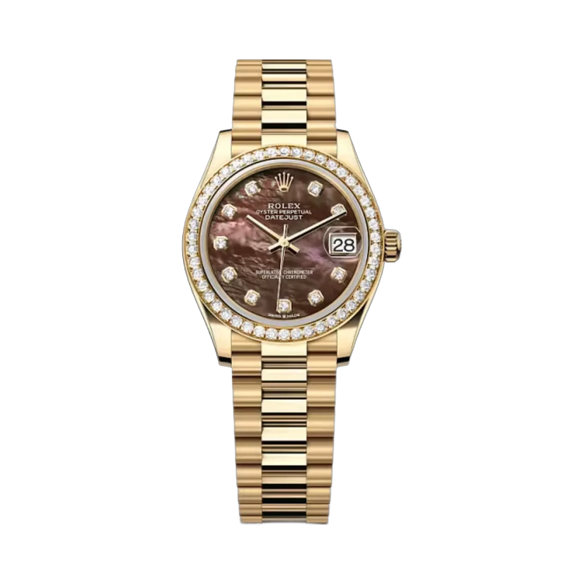 劳力士 Datejust 278288RBR-0032 黄金黑色 MOP 表盘 31 毫米女士手表