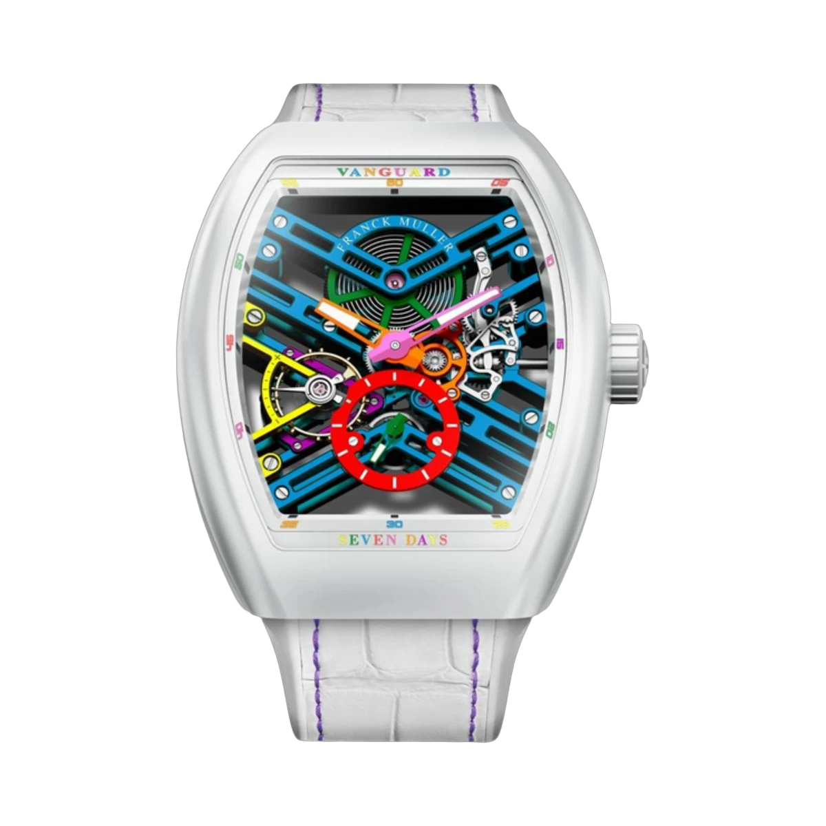 Franck Muller Vanguard Seven Days Skeleton Color Dreams V45 S6 SQT Col Drm TT BC BC
