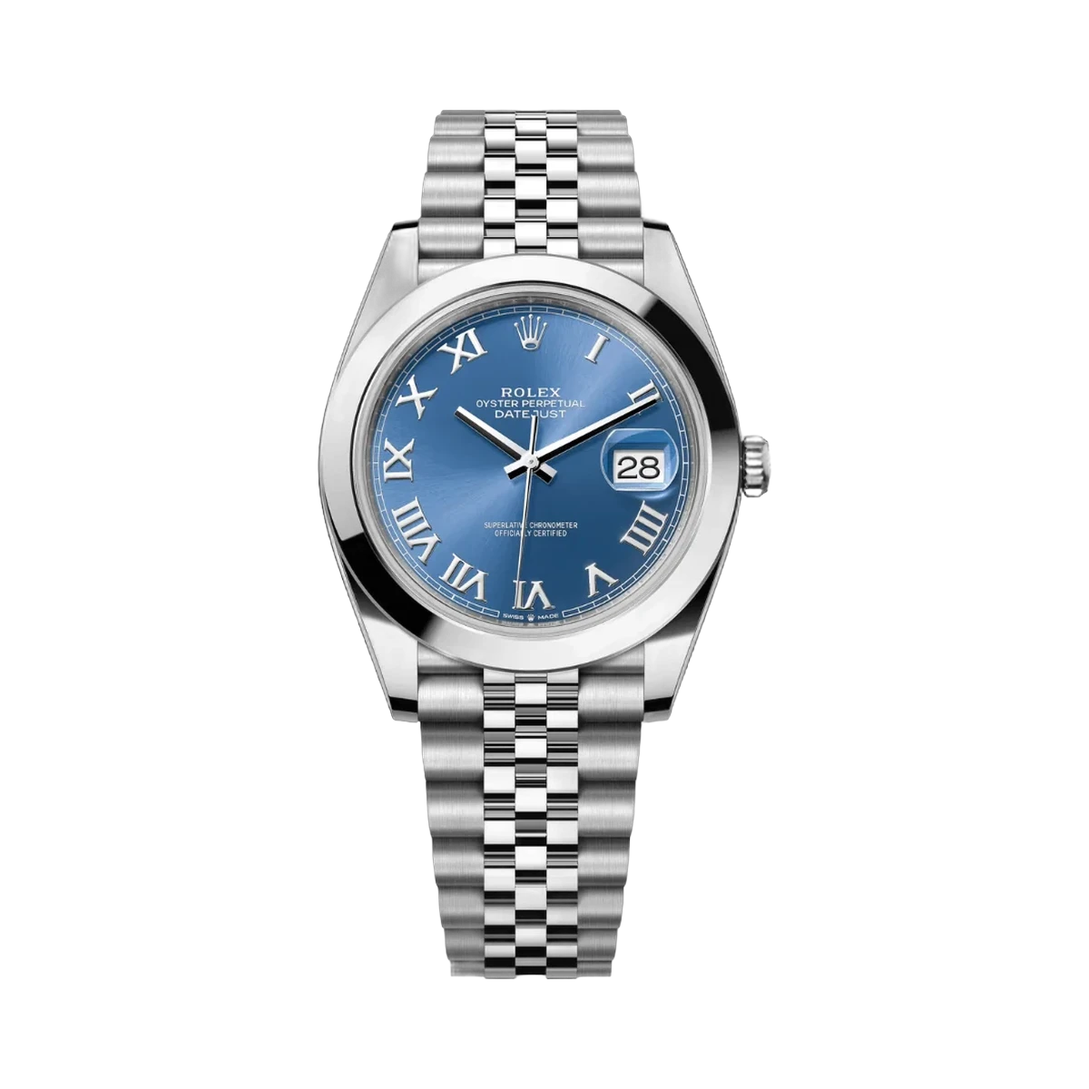 Rolex Datejust m126300-0018 Stainless Steel 41Mm Blue Dial Roman Numerals Mens Watch